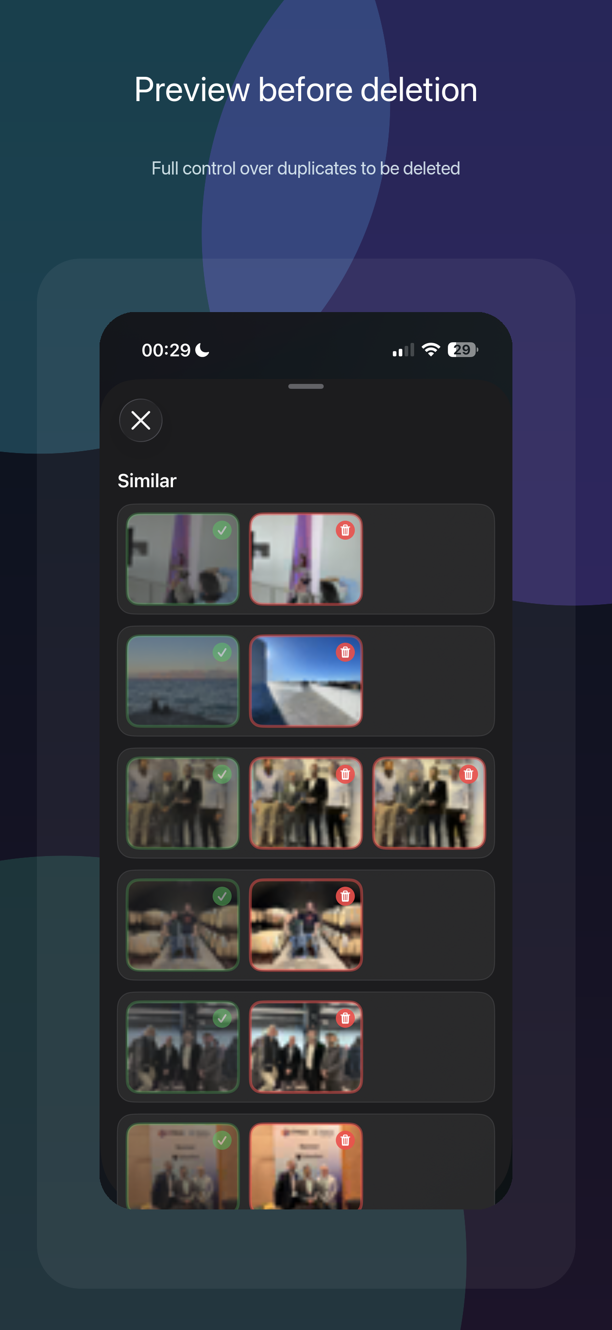 PixPrune review before deletion screenshot