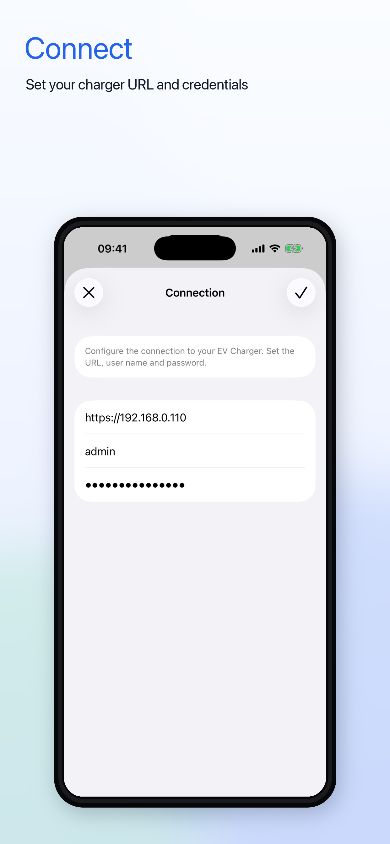 Connection settings screenshot